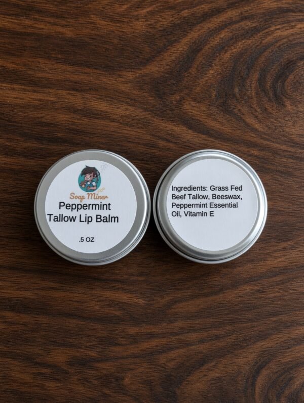 Peppermintlipbalm PEPPERMINT TALLOW LIP BALM .5 OZ